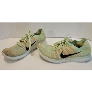 Nike Free RN Flyknit Womens Green/Orange Athletic Sneaker 831070-301 Size US 7.5